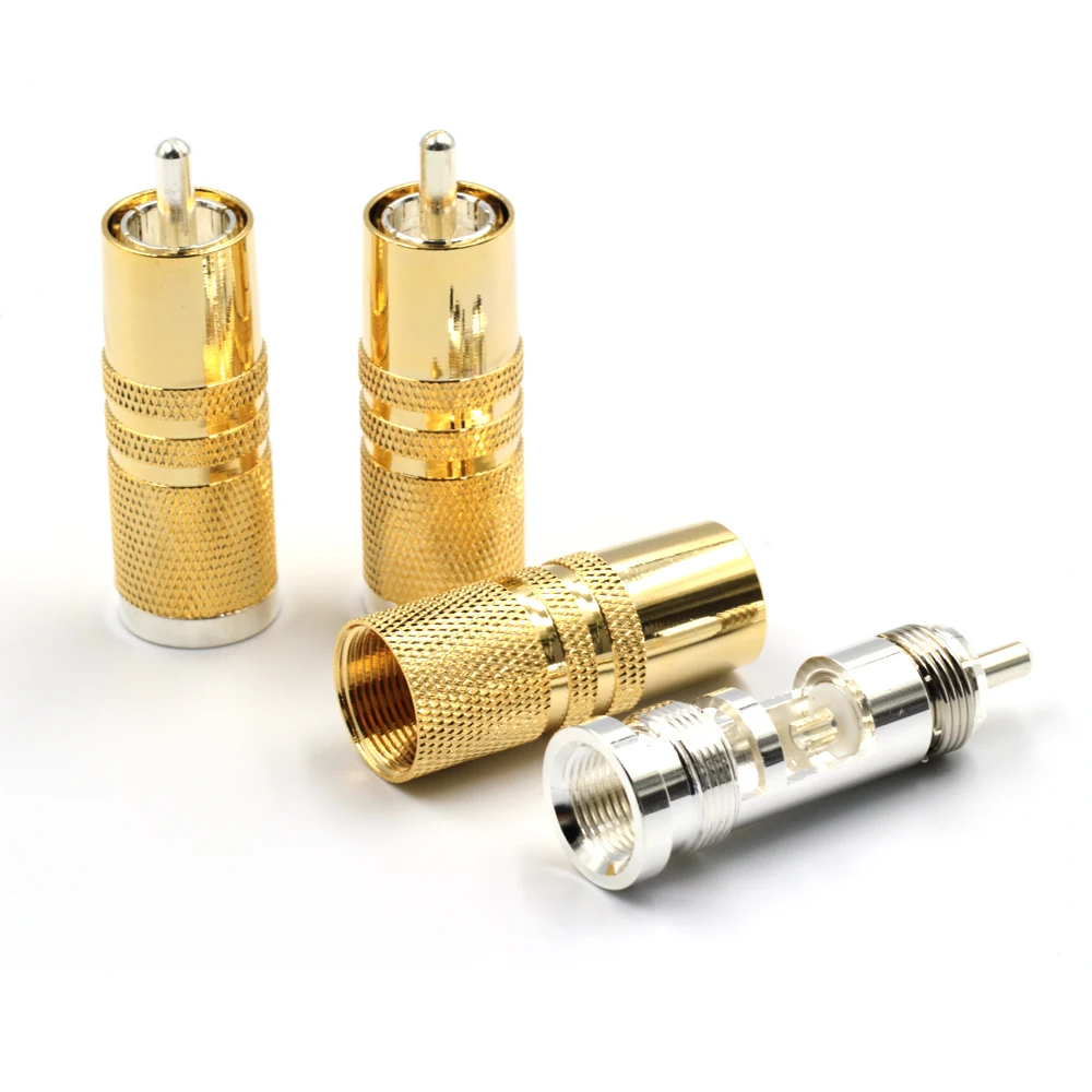 4 шт. золотистые штекерные RCA коннекторы Yter SRCA для аудиокабеля|connector rca|plug audioconnector