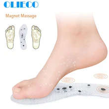 1 пара/2 шт OLIECO магнитотерапия магнит массажные стельки Прозрачная силиконовая колодка для обуви Здоровье Анти-усталость 8 магнитов терапия