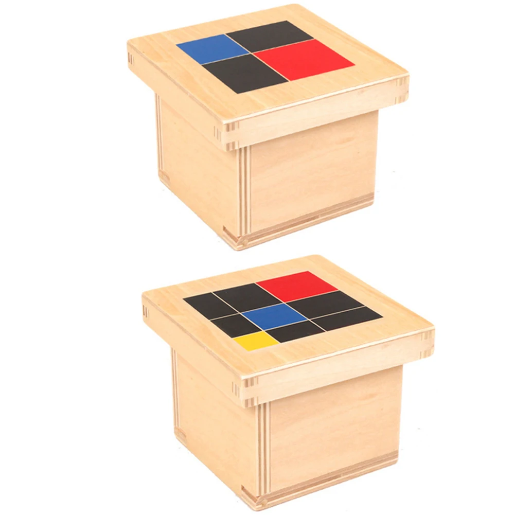 1 Set Montessori Educational Toys Wooden Binomial Trinomial Cube Teaching Aids Math Toy Interactive Toy 3D Puzzles