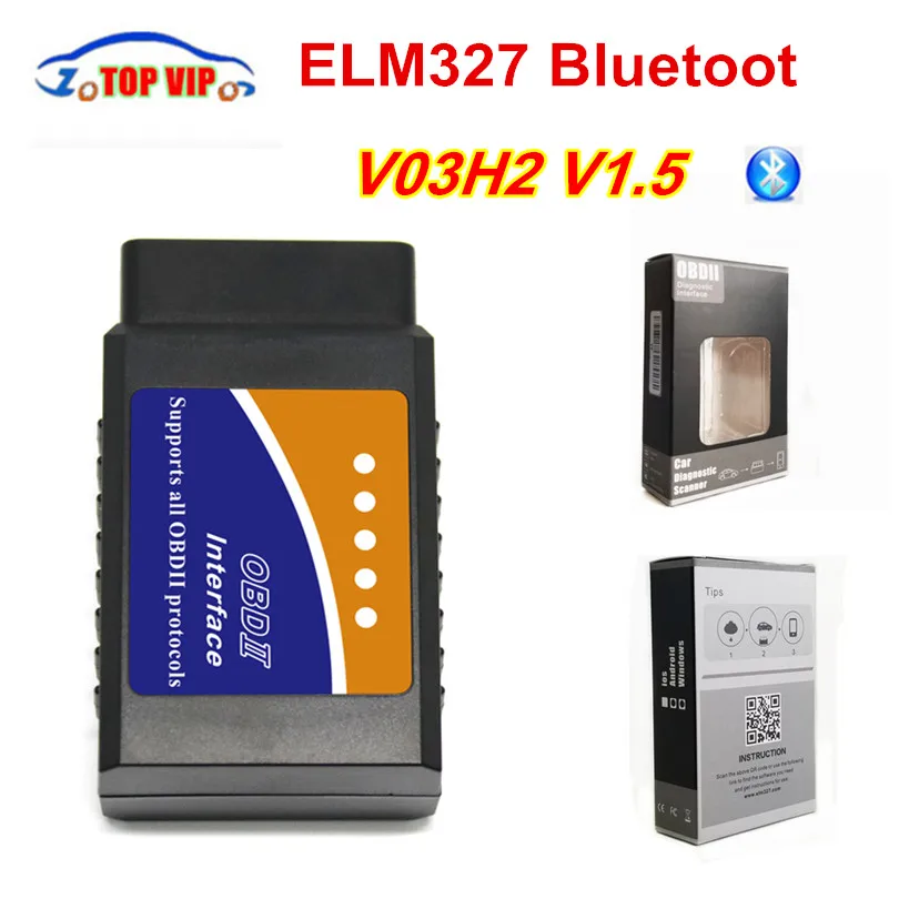V03H2 elm327 PIC18F25K80 Bluetooth диагностический сканер неисправностей инструмент автомобиля OBD2 Диагностический Интерфейс V1.5 считыватели кодов Горячая