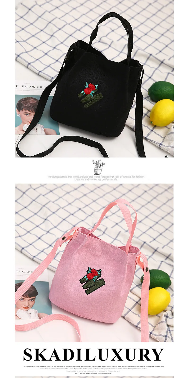 New Style Summer Canvas Bag Fashion Small Bucket Cartoon Solid Color Candy-Colored WOMEN'S Bag Literature And Art Mini Cross-bod