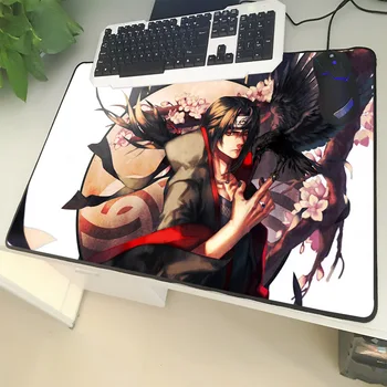 

XGZ Youth Anime Large Size Mouse Pad Black Clamping Naruto Sharingan Itachi Laptop PC Table Mat Rubber Universal Non-slip