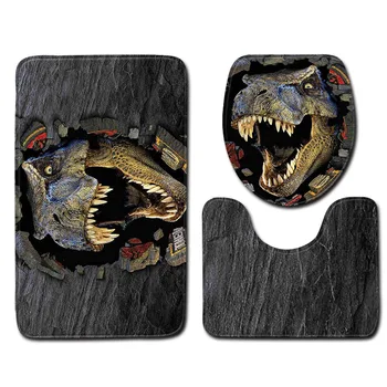 

Bath Rug Set 3pcs Set Toilet Seat Cover Thickened Bathroom Waterproof Washable Toilet Cushion Mat Bathroom Rug Sets BA07