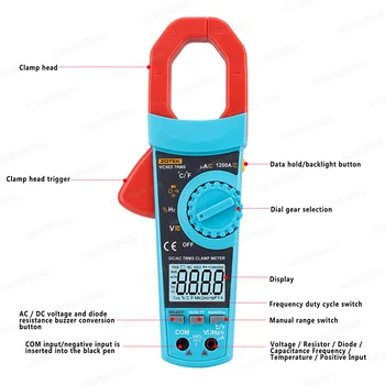 

Digital Multimeter 1200A AC DC Current Voltage Tester