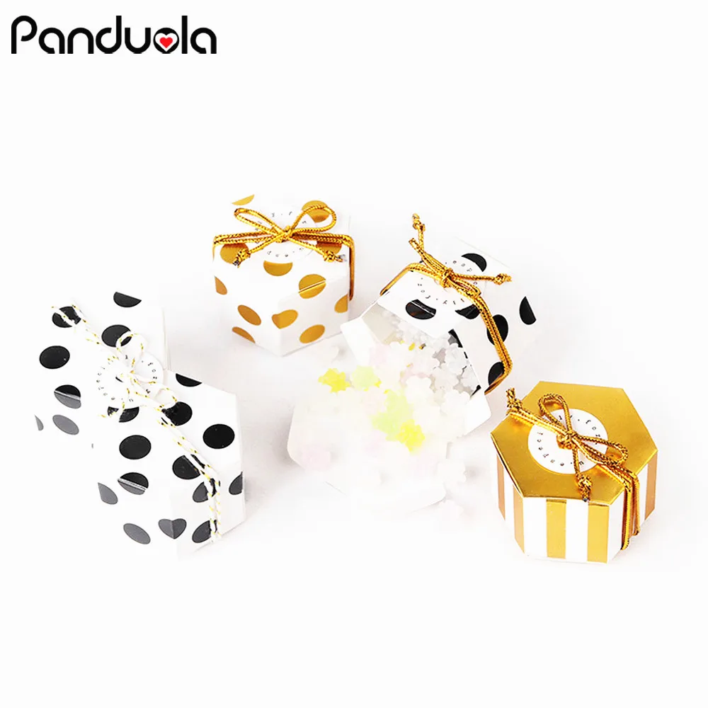 Gift Box Striped Dots Boite Dragees Bonbonniere Packaging Wedding Favor Boxes For Candy Cake Party Present Chocolate Sweet Bags