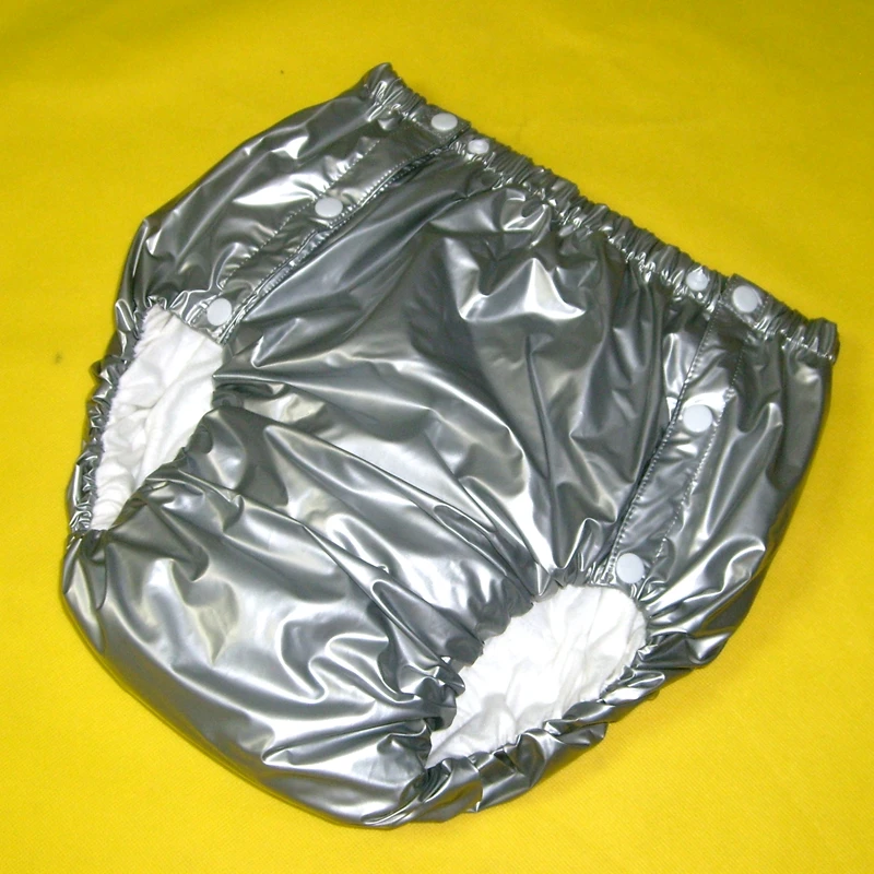 FUUBUU2043-Silvery-XS PVC/ Adult Diaper/ incontinence pants/Adult baby ABDLL