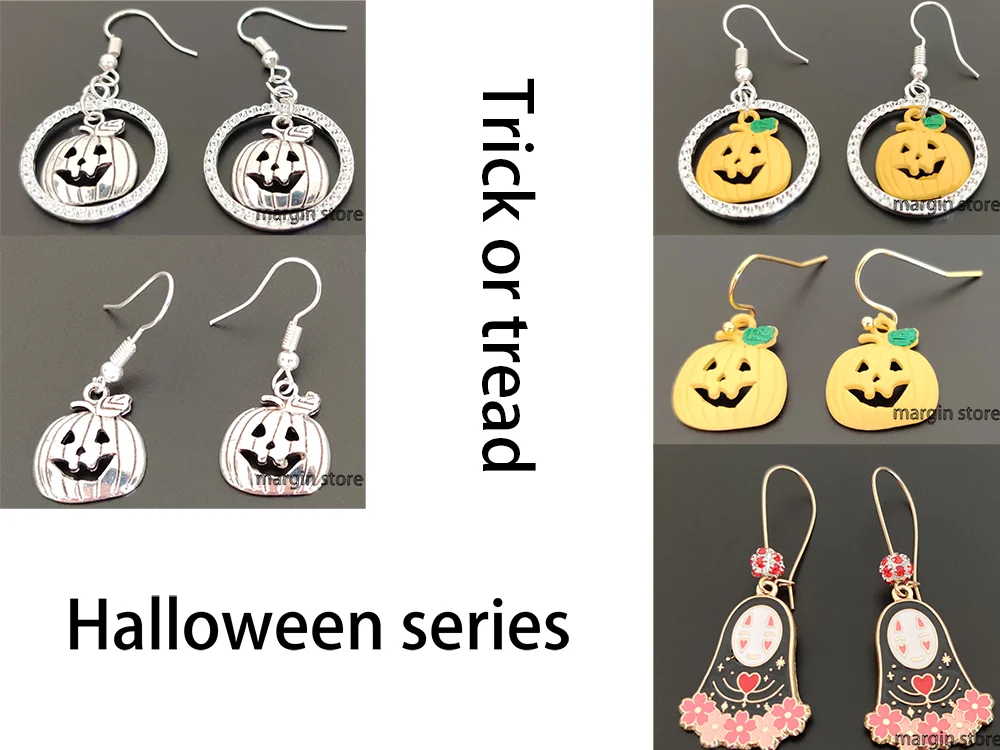 

2019 New Halloween Series Earrings Pumpkin Metal Ghost Sister Earrings Earings Fashion Jewelry