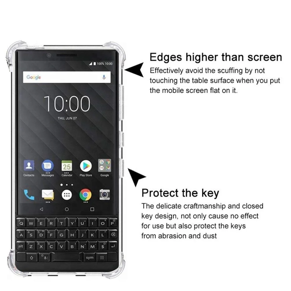 Ударопрочный чехол с воздушной подушкой для Blackberry Key2 Key 2 Key2 LE Keyone DTEK70 Motion DTEK60 подушка безопасности силиконовый чехол для телефона из ТПУ