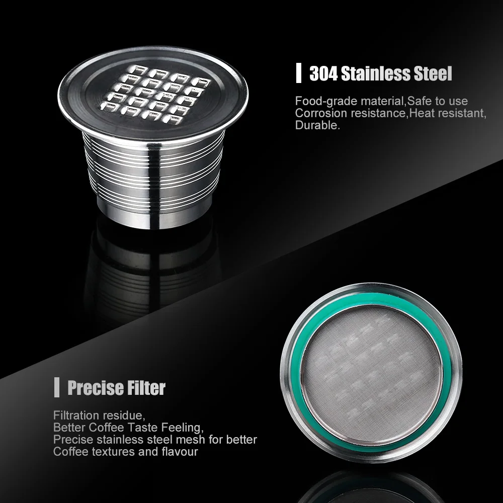  Stainless Steel Nespresso Refillable Coffee Capsule Tamper Reusable Cafe Pod Machine Accessories Ki - 4000553412525