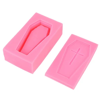 

1 Set 3D Cake Topper Mold Halloween Coffin Molds Accessory Silicone Fondant Molds Cake Baking Tools Candy Chocolate Gumpaste