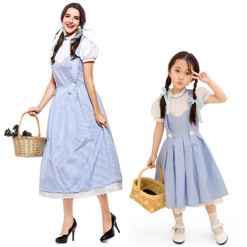 Wizard Of Oz Dorothy Costume For Adult Lady And Girls Dorothy Cosplay Fancy Dress Halloween Princess Costumes Party Dresses Scary Costumes Aliexpress