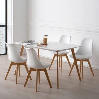 

Northern Europe white dining-table solid wood modern simple household furniture Nordic desk Chair Living room