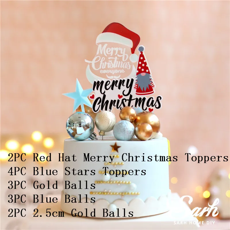 Счастливого Рождества счастливого дня рождения торт Топпер звезда украшения для свадьбы выпечки принадлежности невесты Baby Shower любовь подарок - Цвет: Set 1