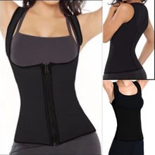 Sweat Waist Trainer Sauna Vest Women Neoprene Body Shaper Tummy Belly Shaper Shapewear Modeling Strap Slimming Belt With Zipper