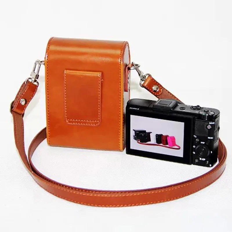 Camera Bag Portable Retro PU For SONY For Fuji For Casio For Olympus For Panasonic For Leica For Canon PU Leather Case Cover