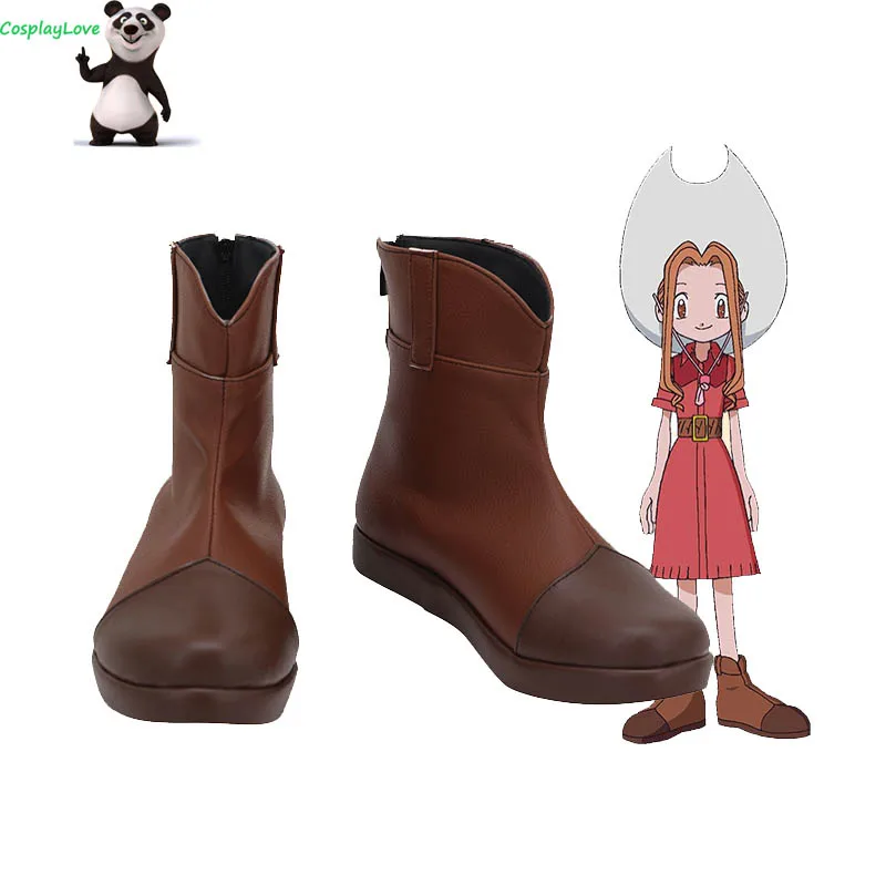 

CosplayLove 2021 Digimon Adventure Mimi Tachikawa Brown Cosplay Shoes Long Boots Leather Custom Hand Made