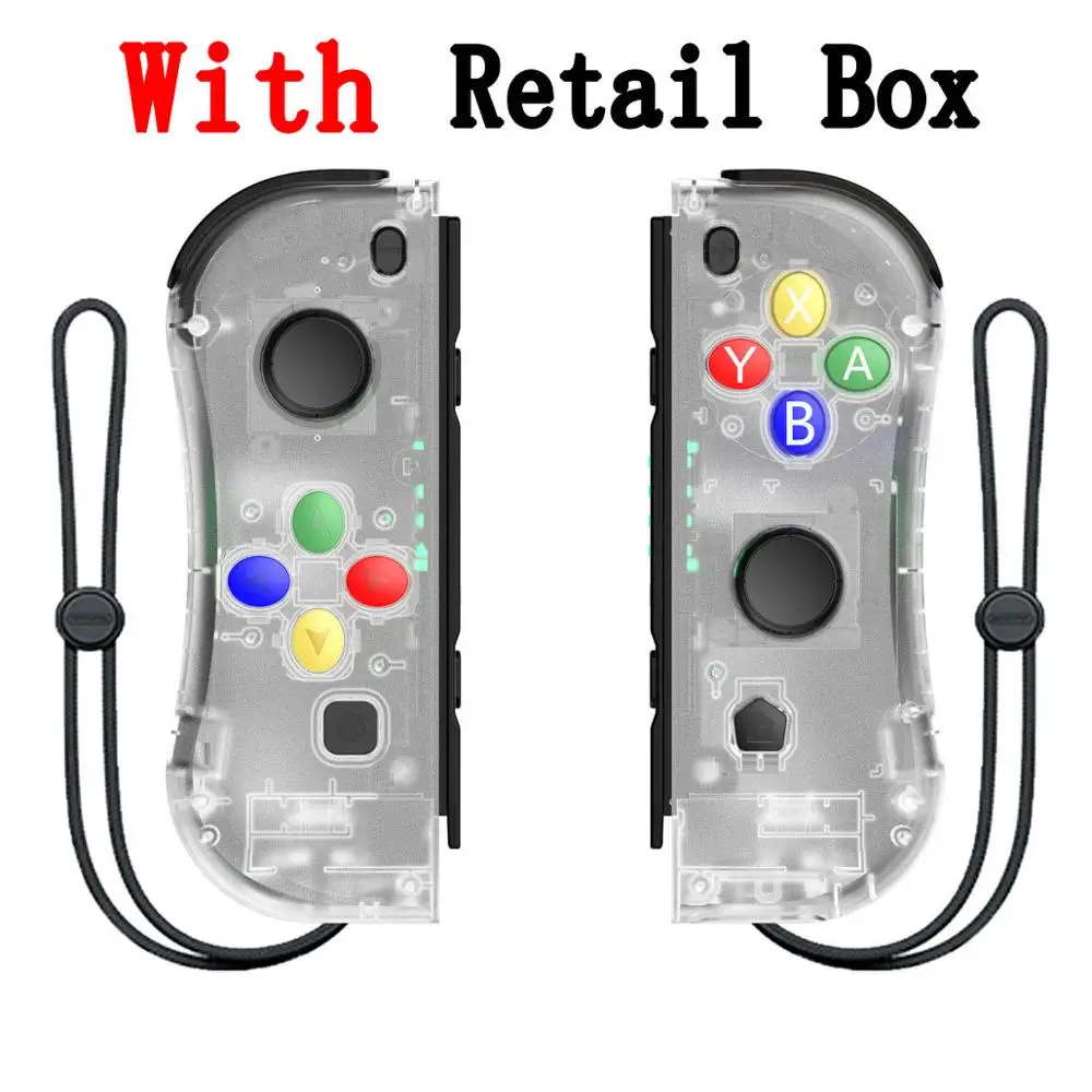 Transparent With Box Управление Bluetooth Джойстик для Joycon Joy Con геймпад Nitendo nintendo Zend переключатель управление Лер триггер джойстик игровая консольная панель - Цвет: Transparent With Box