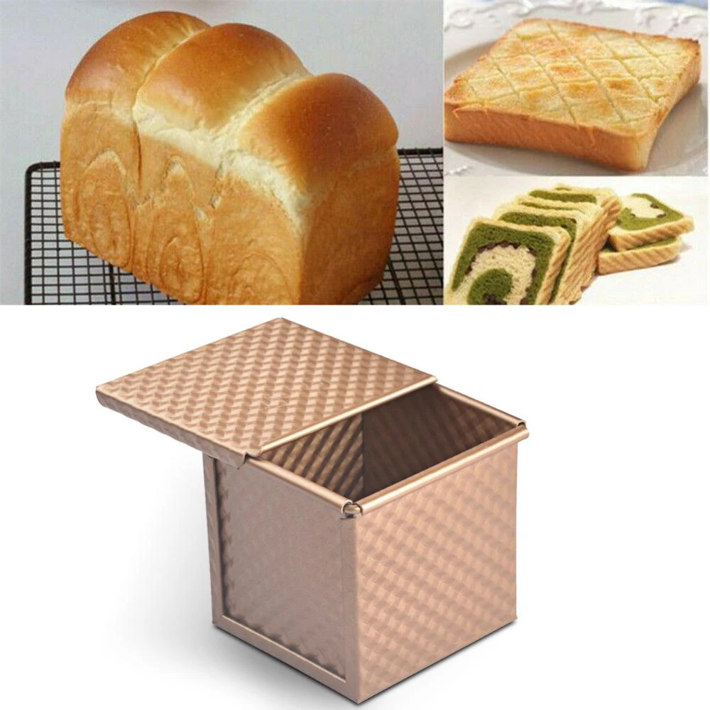 Square Loaf Pan With Lid Toast Mold Bread Cover 春先取りの