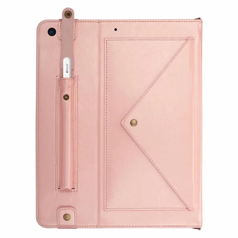 Case For Apple iPad 10.2 Cover pencil holder Smart leather Card slot Neck&Hand Strap Bag Pouch case for iPad 7th Generation case