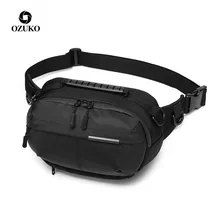 OZUKO поясная сумка, водонепроницаемая Мужская модная нагрудная сумка, мужская спортивная сумка через плечо, короткий ремень для путешествий, поясная сумка для телефона