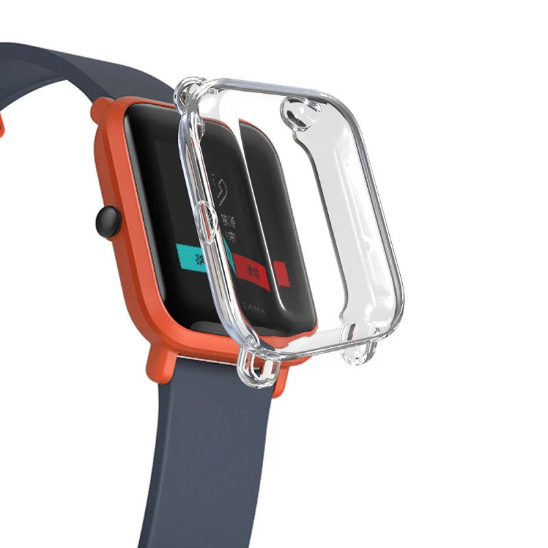 Чехол для Huami Amazfit Bip SmartWatch защитный чехол с защитной пленкой для экрана для Amazfit Bip аксессуары Бампер Покрытие ТПУ