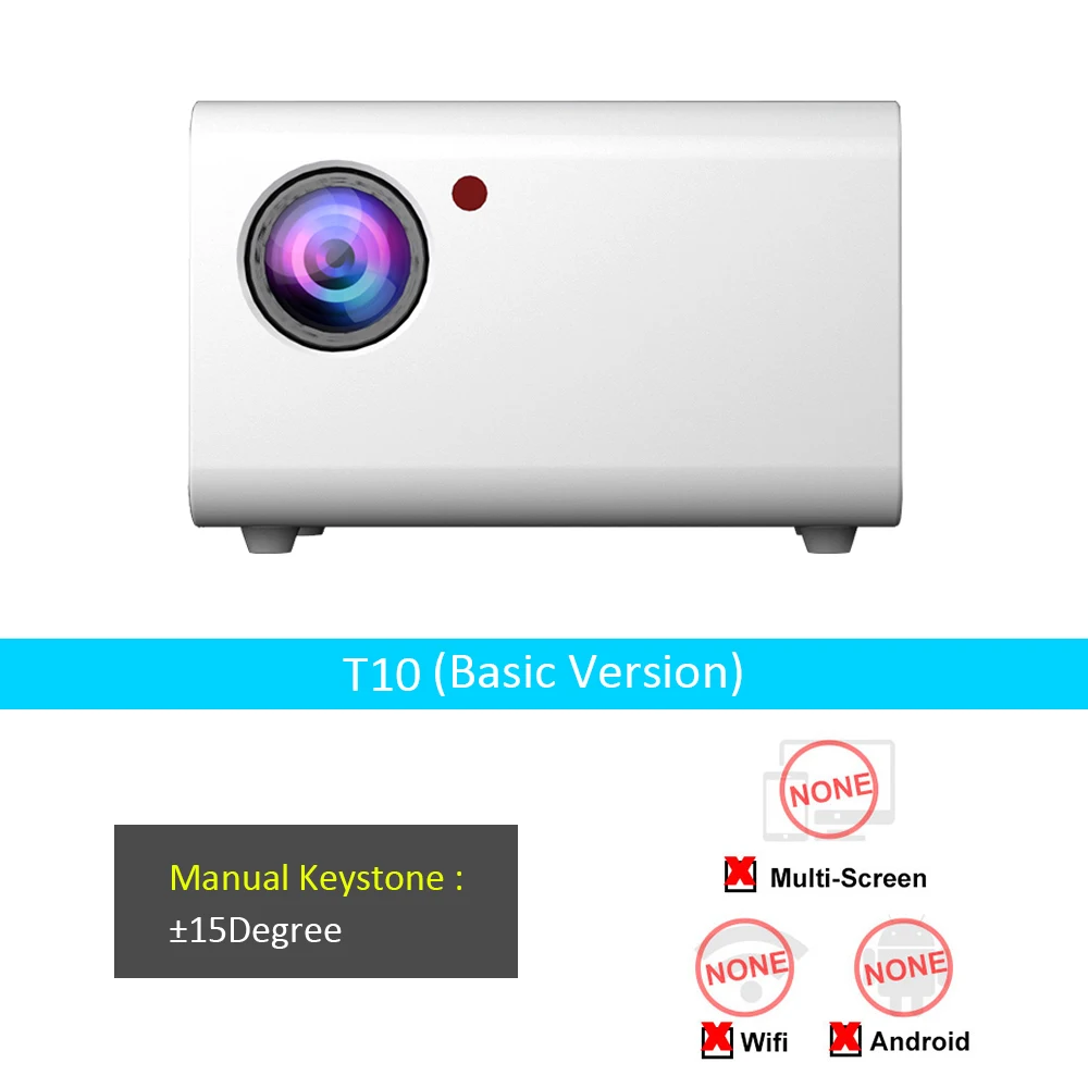 VCHIP T10 4K Projector Mini  Proyector LED LCD For Home Theater Supports 1080P WiFi TV Portable Media Player Free Shipping 