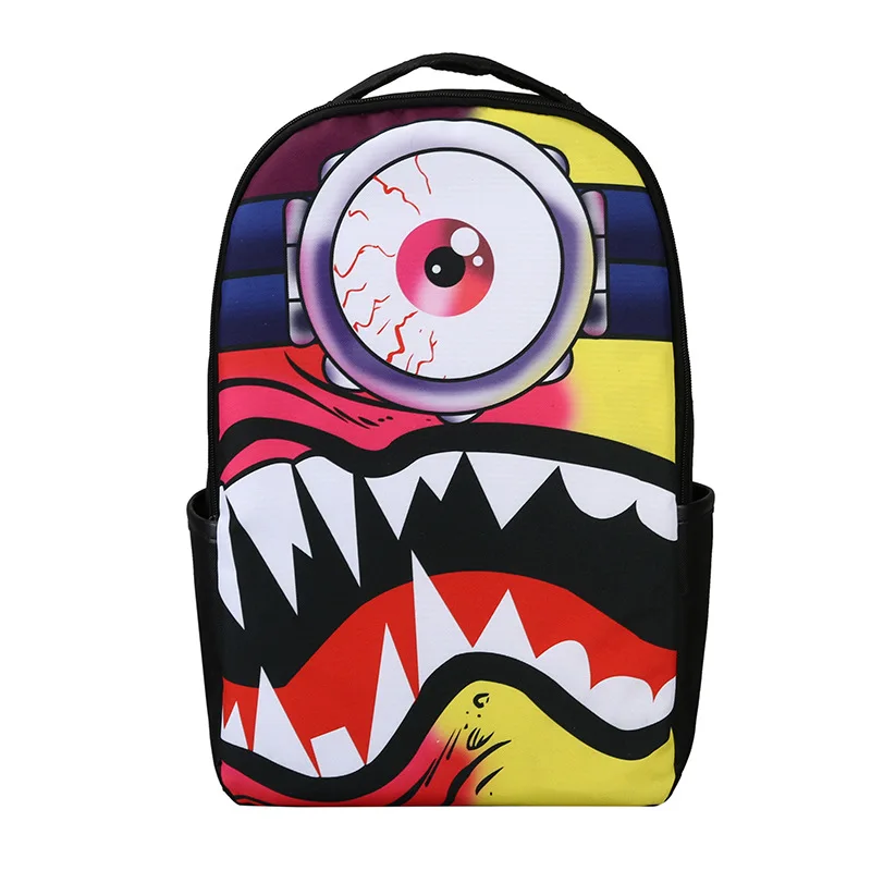 

Korean-style Cool Popular Brand Backpack Men's Fashion Canvas Creative Printed ha xi Backpack Schoolbag Women's