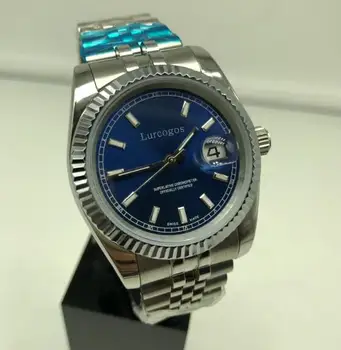 

Mechanical 12 colors 36mm unisex blue dial watch Glide Smooth second hand watch luminous mechanical Watches datejust AAA