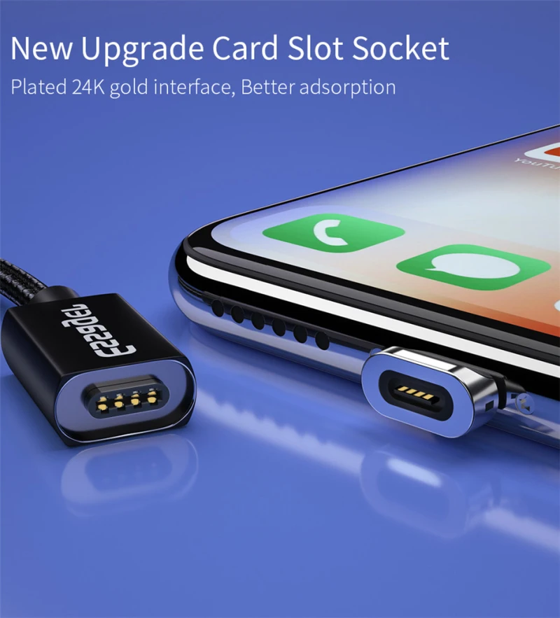 Магнитный кабель Micro USB Essager для iPhone samsung, кабель для быстрой зарядки и передачи данных, магнитный шнур, зарядное устройство, usb type C, 3 м, кабель для мобильного телефона