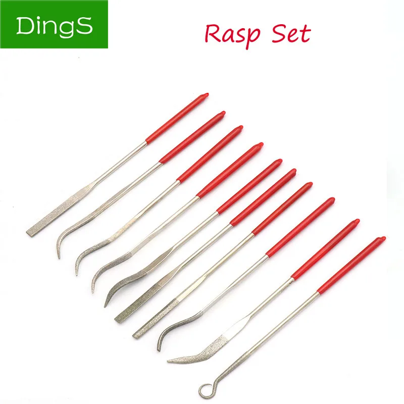 10pcs Mini Rasp Diamond Needle File set 3x140mm Assorted Bend Grit 150 Repair Tool Wood Grinding Hand Tools | Инструменты