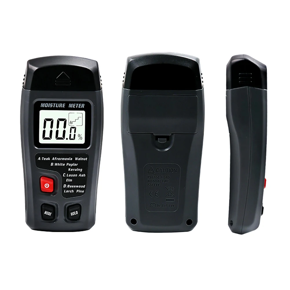 0-99.9% Two Pins Digital Wood Moisture Meter Wood Humidity Tester Hygrometer Timber Damp Detector Large LCD Display