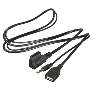 

3.5mm AUX Audio Cable MDI AMI MMI Interface USB Adapter for A6L A8L Q7 A3 A4L A5 E7CA