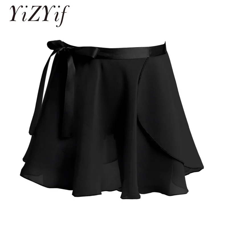 Kids Girls Ballet skirt ballerina Dance ballet dress Basic Classic Chiffon Mini Pull-On Wrap Skirt with Waist Tie kids costume |