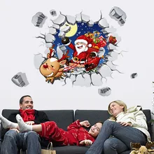 Рождественские романтические настенные стикеры снежинки съемный новогодний магазин стеклянная витрина декоративные наклейки ABQ6005