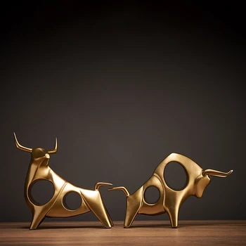 

Modern Resin Animal Model Home Decorative Nordic Decoration Accessories Cattle Statuette Figurine Office Desk Decor Living Room