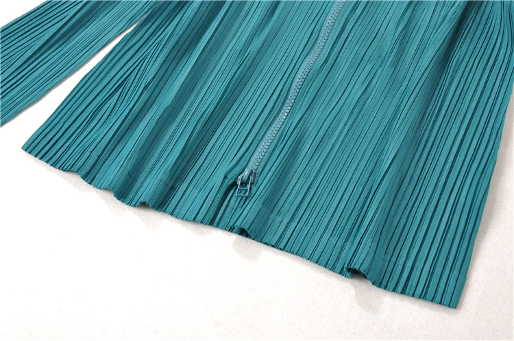 Горячая Miyake fold v-образным вырезом культивировать свою мораль шоу складной молнии модное пальто