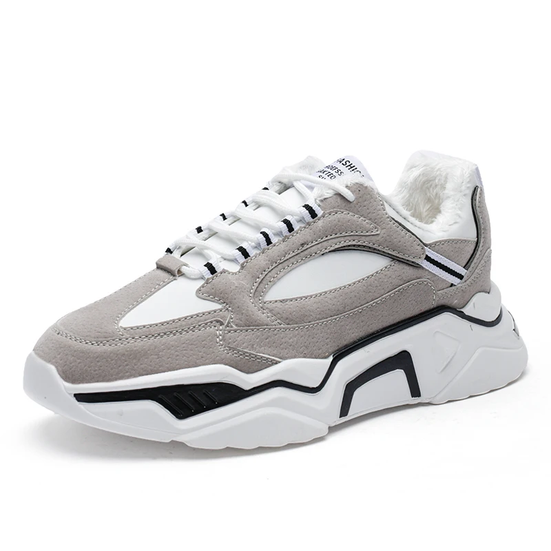 

2019 new hot casual shoes autumn men's fashion sneakers breathable lightweight lace-up color-block flats brand mens thick sole