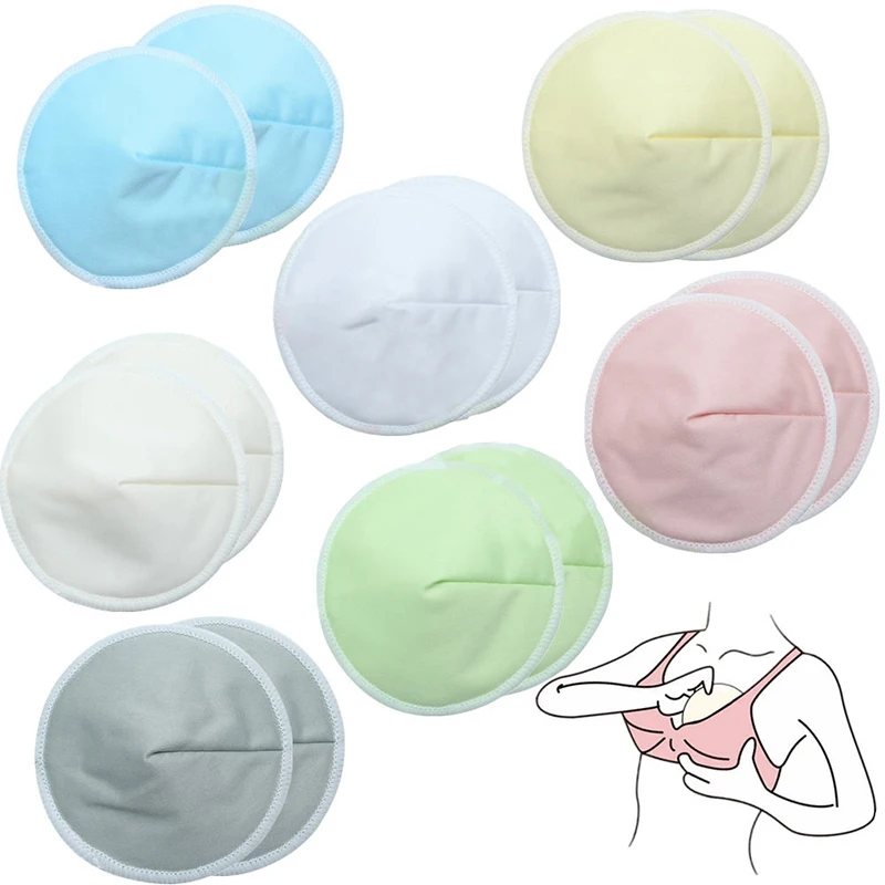 3 Layers Organic Bamboo Reusable Breast Pads Nursing Waterproof Organic Plain Washable Pad Baby Breastfeeding Accessory