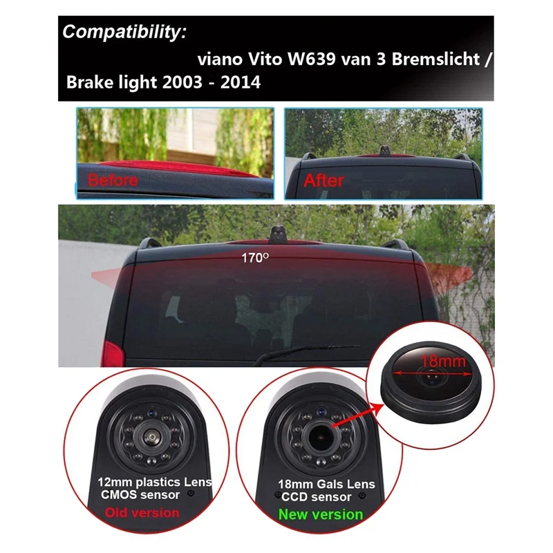 Автомобильный Высокий тормозной светильник камера заднего вида для Mercedes Benz Vito