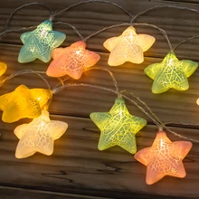 Aliexpress - LED light string crackle five-pointed star light 10/20LED copper wire string fairy light color garland christmas decoration