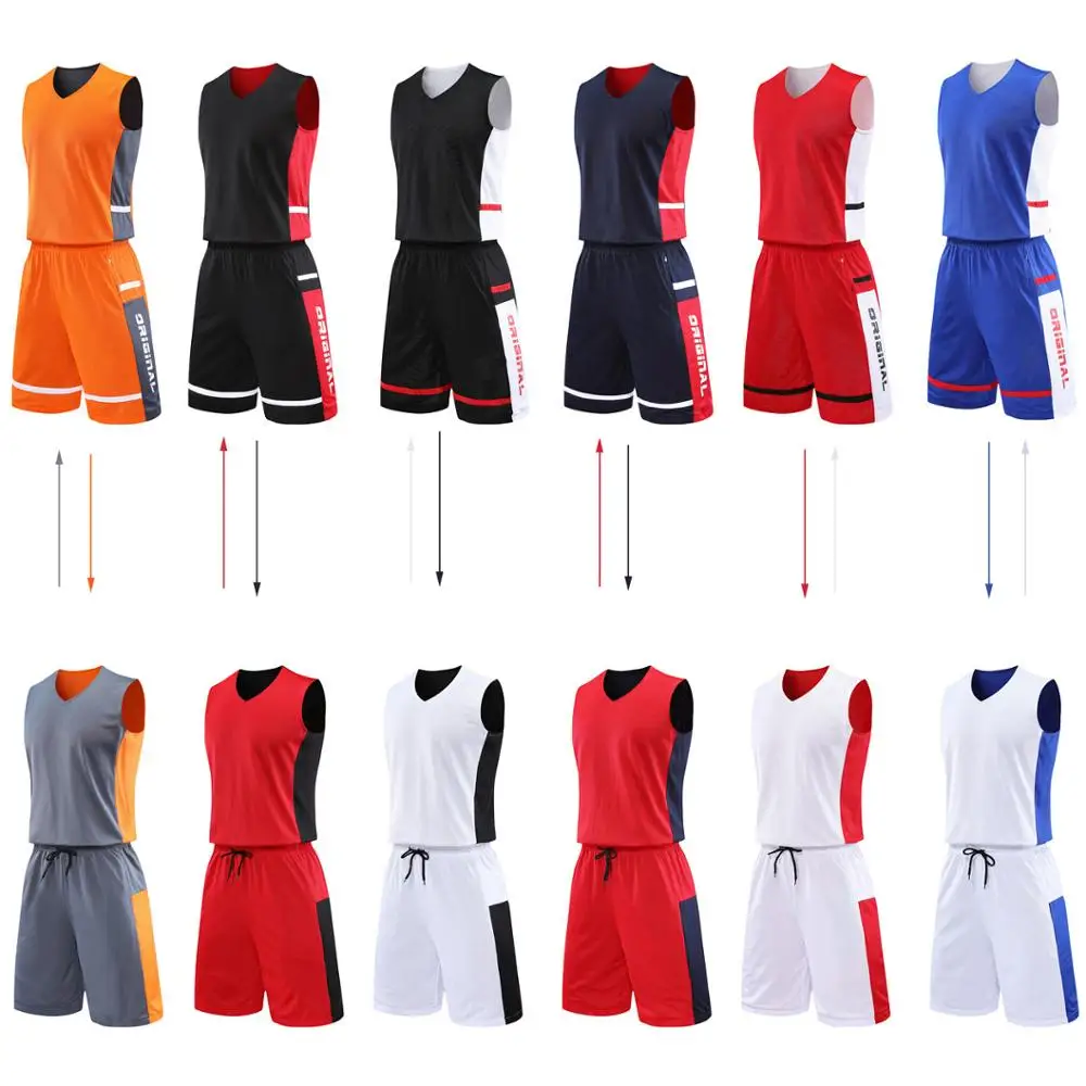 Men Reversible Basketball Jerseys Double Side Wear 2020 Women College