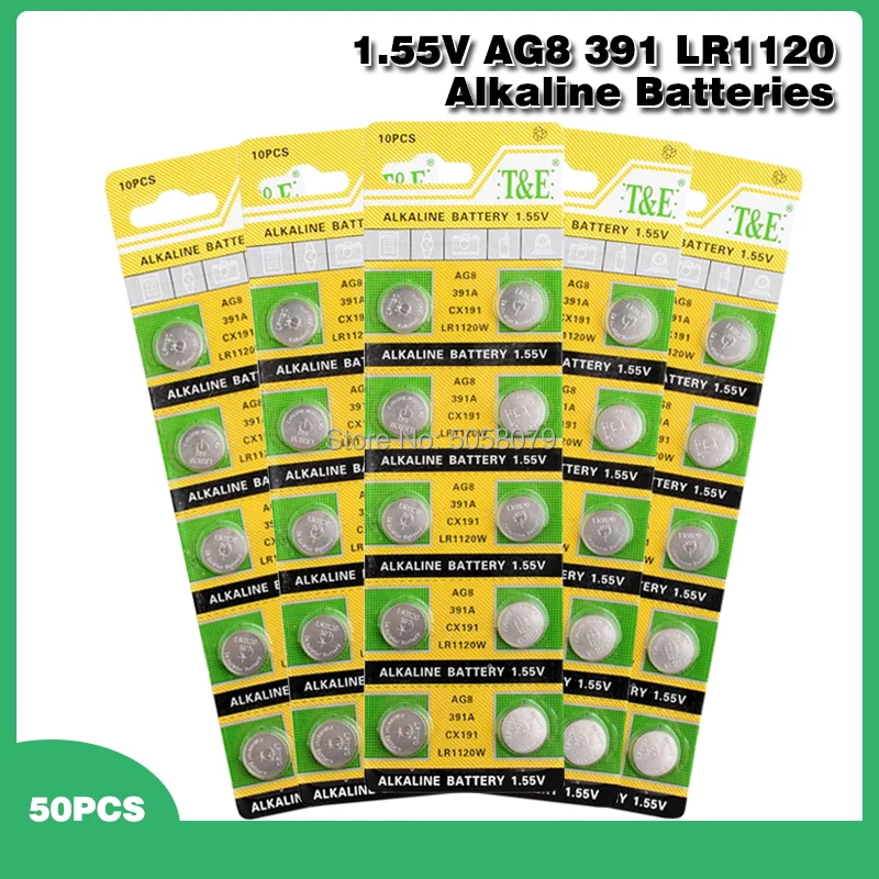 50pcs 1.55v LR1120 LR 1120 Ag8 시계 Pilas AG 8 SR1120W SR1120SW SR1121 ...