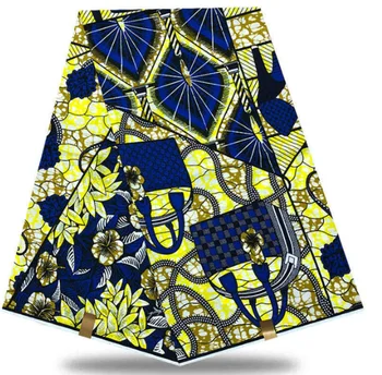 

High Quality Ankara African Wax Print Fabric 100% Cotton 6 Yards Ghana Nigeria Wax Fabric For Sewing Dress