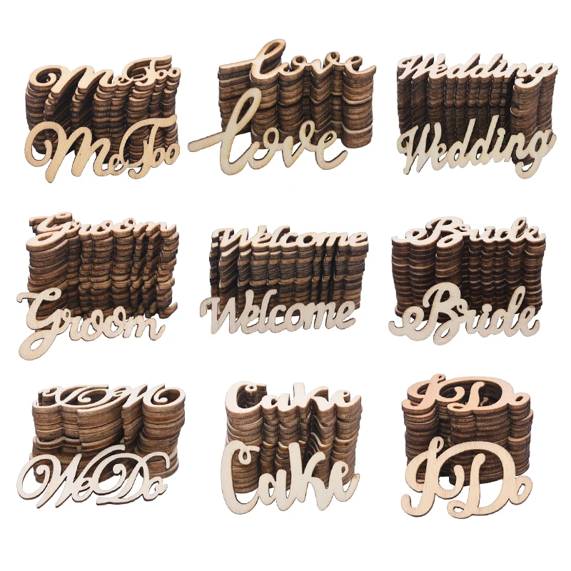 15/30 шт. деревенские деревянные буквы Love Mr &amp Mrs конфетти разброс DIY крафт