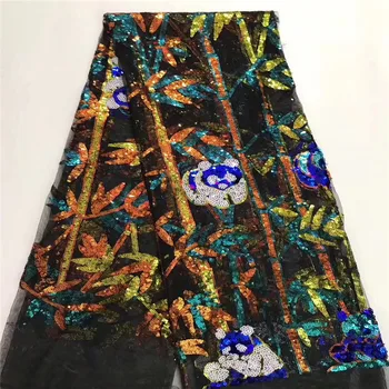 

2019 Latest African Lace Fabric Embroidered Nigerian Guipure for Wedding High Quality 2019 French Tulle Lace Fabric with Sequins