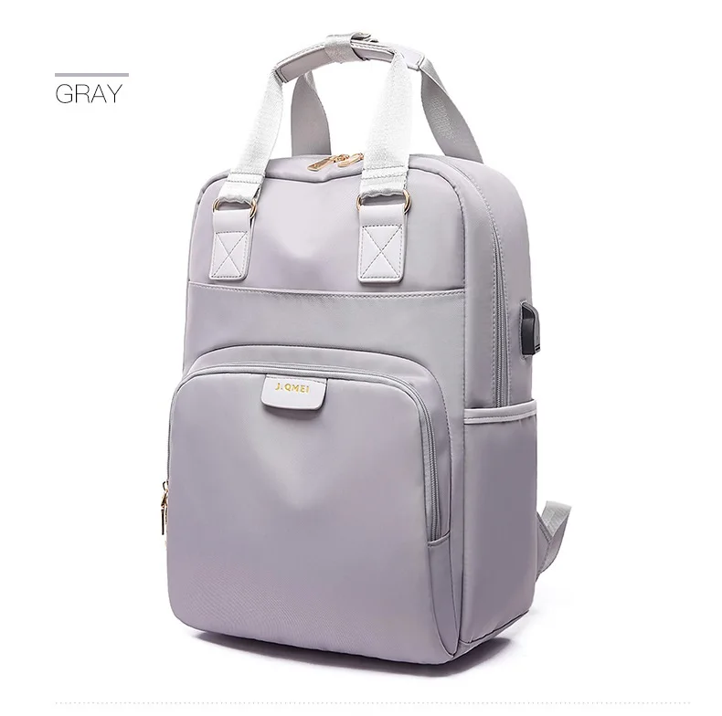 Pui мужской tiua водонепроницаемый рюкзак для ноутбука женский модный рюкзак для девочек 13-15,6 дюймов рюкзак для женщин и мужчин Ткань Оксфорд черный розовый - Color: gray