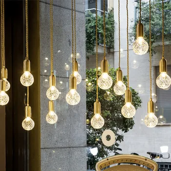 

Nordic Pendant Light Iron + Glass Modern Loft Hanging Glass Pendant Lamp Fixtures E27 E26 LED Pendant lights For Living Room