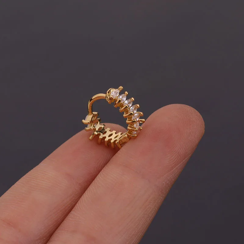 New Arrivals 1Pc Cz Cartilage Hoop Earring For Women Fashion Helix Tragus Daith Conch Rook Snug Lobe Ear Piercing Jewelry