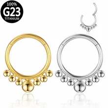 G23 Titanium 16g Nose Ring Hinged Segment Daith Helix Earring Septum Clicker Labret Ear Tragus Cartilage Stud Piercing Jewelry
