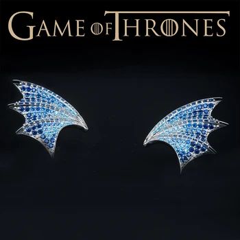 

Game OfThrones Fire And Blood House Targaryen Dragonlord 925 Sterling Silver Earrings Ear Studs Women Men Earstuds Ear Ring Gift